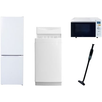 【家電セット】4点セット (6kg洗濯機 157L冷蔵庫 オーブンレンジ 軽量クリーナー) YAMAZEN(山善)