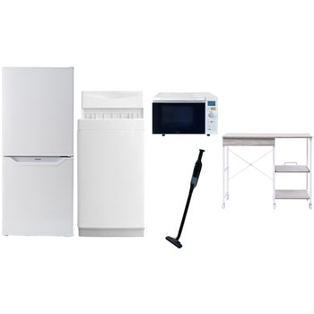 【家電セット】5点セット (6kg洗濯機 106L冷蔵庫 オーブンレンジ 軽量クリーナー レンジラック) YAMAZEN(山善)