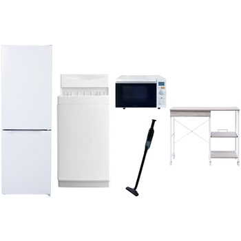 【家電セット】5点セット (6kg洗濯機 157L冷蔵庫 オーブンレンジ 軽量クリーナー レンジラック) YAMAZEN(山善)