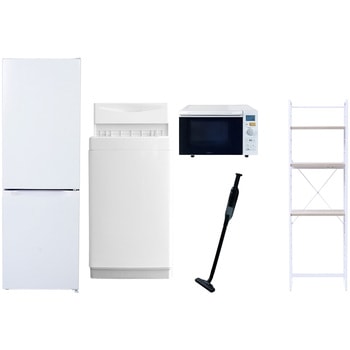【家電セット】5点セット (6kg洗濯機 157L冷蔵庫 オーブンレンジ 軽量クリーナー 家電収納ラック) - YAMAZEN(山善)