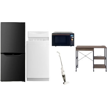 【家電セット】5点セット (6kg洗濯機 106L冷蔵庫 オーブンレンジ スティッククリーナー レンジラック) YAMAZEN(山善)