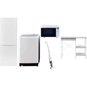 【家電セット】5点セット (8kg洗濯機 173L冷蔵庫 オーブンレンジ スティッククリーナー レンジラック) YAMAZEN(山善)