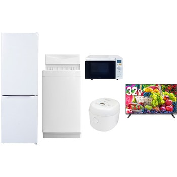 【家電セット】5点セット (6kg洗濯機 157L冷蔵庫 オーブンレンジ 炊飯器 32型液晶テレビ) - YAMAZEN(山善)