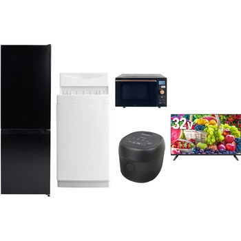 【家電セット】5点セット (6kg洗濯機 157L冷蔵庫 オーブンレンジ 炊飯器 32型液晶テレビ) - YAMAZEN(山善)