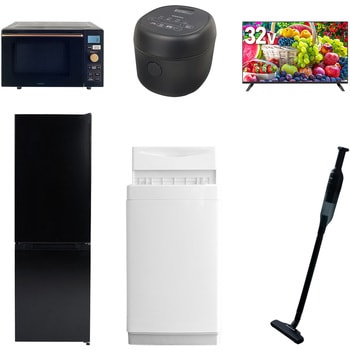 【家電セット】6点セット (6kg洗濯機 157L冷蔵庫 オーブンレンジ 炊飯器 32型液晶テレビ 軽量クリーナー) YAMAZEN(山善)