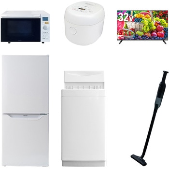 【家電セット】6点セット (6kg洗濯機 106L冷蔵庫 オーブンレンジ 炊飯器 32型液晶テレビ 軽量クリーナー) YAMAZEN(山善)