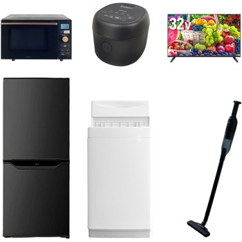 【家電セット】6点セット (6kg洗濯機 106L冷蔵庫 オーブンレンジ 炊飯器 32型液晶テレビ 軽量クリーナー) YAMAZEN(山善)