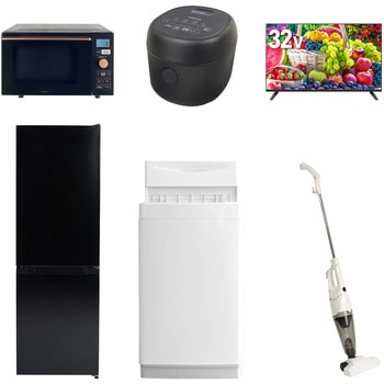 【家電セット】6点セット (6kg洗濯機 157L冷蔵庫 オーブンレンジ 炊飯器 32型液晶テレビ スティッククリーナー) - YAMAZEN(山善)