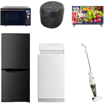 【家電セット】6点セット (6kg洗濯機 106L冷蔵庫 オーブンレンジ 炊飯器 32型液晶テレビ スティッククリーナー) YAMAZEN(山善)