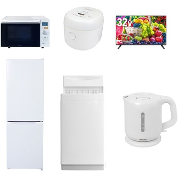 【家電セット】6点セット (6kg洗濯機 157L冷蔵庫 オーブンレンジ 炊飯器 32型液晶テレビ 電気ケトル) YAMAZEN(山善)