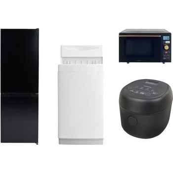 【家電セット】4点セット (6kg洗濯機 157L冷蔵庫 オーブンレンジ 炊飯器) YAMAZEN(山善)