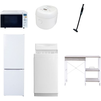 【家電セット】6点セット (6kg洗濯機 157L冷蔵庫 オーブンレンジ 炊飯器 軽量クリーナー レンジラック) YAMAZEN(山善)