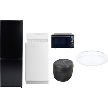 【家電セット】5点セット (6kg洗濯機 157L冷蔵庫 オーブンレンジ 炊飯器 シーリングライト) YAMAZEN(山善)