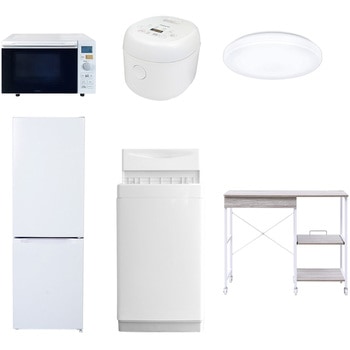 【家電セット】6点セット (6kg洗濯機 157L冷蔵庫 オーブンレンジ 炊飯器 シーリングライト レンジラック) YAMAZEN(山善)