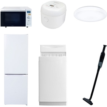【家電セット】6点セット (6kg洗濯機 157L冷蔵庫 オーブンレンジ 炊飯器 シーリングライト 軽量クリーナー) YAMAZEN(山善)