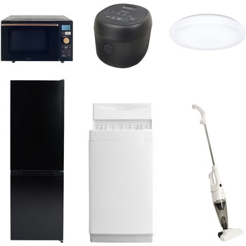 【家電セット】6点セット (6kg洗濯機 157L冷蔵庫 オーブンレンジ 炊飯器 シーリングライト スティッククリーナー) YAMAZEN(山善)