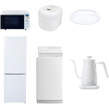 【家電セット】6点セット (6kg洗濯機 157L冷蔵庫 オーブンレンジ 炊飯器 シーリングライト 温調ケトル) YAMAZEN(山善)