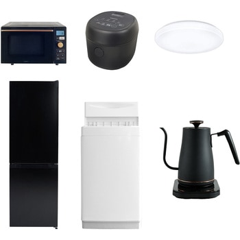 【家電セット】6点セット (6kg洗濯機 157L冷蔵庫 オーブンレンジ 炊飯器 シーリングライト 温調ケトル) YAMAZEN(山善)