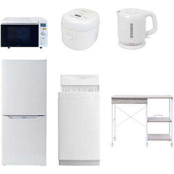 【家電セット】6点セット (6kg洗濯機 106L冷蔵庫 オーブンレンジ 炊飯器 電気ケトル レンジラック) YAMAZEN(山善)