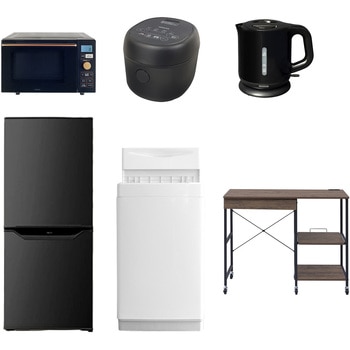 【家電セット】6点セット (6kg洗濯機 106L冷蔵庫 オーブンレンジ 炊飯器 電気ケトル レンジラック) YAMAZEN(山善)