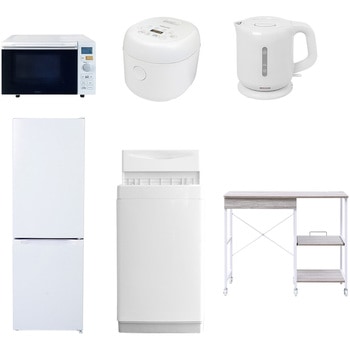 【家電セット】6点セット (6kg洗濯機 157L冷蔵庫 オーブンレンジ 炊飯器 電気ケトル レンジラック) YAMAZEN(山善)