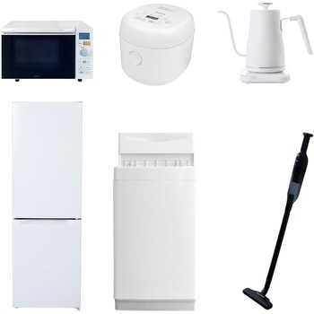 【家電セット】6点セット (6kg洗濯機 157L冷蔵庫 オーブンレンジ 炊飯器 温調ケトル 軽量クリーナー) YAMAZEN(山善)