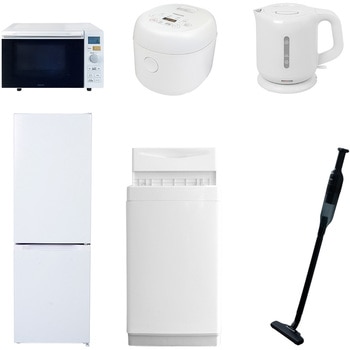 【家電セット】6点セット (6kg洗濯機 157L冷蔵庫 オーブンレンジ 炊飯器 電気ケトル 軽量クリーナー) YAMAZEN(山善)