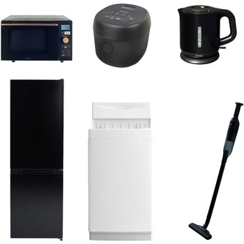 【家電セット】6点セット (6kg洗濯機 157L冷蔵庫 オーブンレンジ 炊飯器 電気ケトル 軽量クリーナー) YAMAZEN(山善)