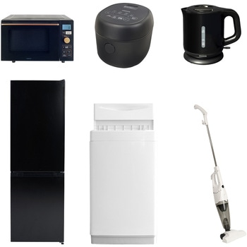 【家電セット】6点セット (6kg洗濯機 157L冷蔵庫 オーブンレンジ 炊飯器 電気ケトル スティッククリーナー) YAMAZEN(山善)