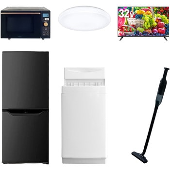 【家電セット】6点セット (6kg洗濯機 106L冷蔵庫 オーブンレンジ シーリングライト 32型液晶テレビ 軽量クリーナー) - YAMAZEN(山善)
