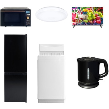 【家電セット】6点セット (6kg洗濯機 157L冷蔵庫 オーブンレンジ シーリングライト 32型液晶テレビ 電気ケトル) YAMAZEN(山善)