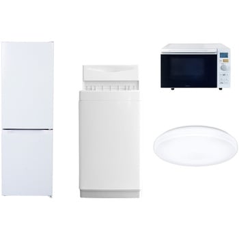 【家電セット】4点セット (6kg洗濯機 157L冷蔵庫 オーブンレンジ シーリングライト) YAMAZEN(山善)