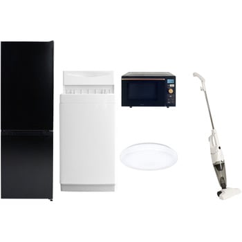 【家電セット】5点セット (6kg洗濯機 157L冷蔵庫 オーブンレンジ シーリングライト スティッククリーナー) YAMAZEN(山善)