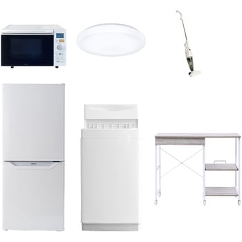 【家電セット】6点セット (6kg洗濯機 106L冷蔵庫 オーブンレンジ シーリングライト スティッククリーナー レンジラック) YAMAZEN(山善)