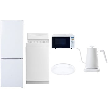 【家電セット】5点セット (6kg洗濯機 157L冷蔵庫 オーブンレンジ シーリングライト 温調ケトル) YAMAZEN(山善)