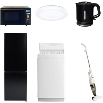 【家電セット】6点セット (6kg洗濯機 157L冷蔵庫 オーブンレンジ シーリングライト 電気ケトル スティッククリーナー) YAMAZEN(山善)