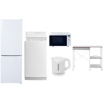 【家電セット】5点セット (6kg洗濯機 157L冷蔵庫 オーブンレンジ 電気ケトル レンジラック) YAMAZEN(山善)