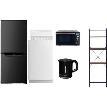 【家電セット】5点セット (6kg洗濯機 106L冷蔵庫 オーブンレンジ 電気ケトル 家電収納ラック) YAMAZEN(山善)