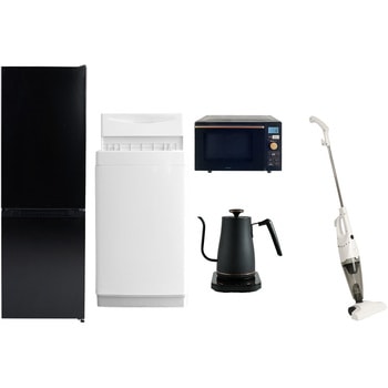 【家電セット】5点セット (6kg洗濯機 157L冷蔵庫 オーブンレンジ 温調ケトル スティッククリーナー) YAMAZEN(山善)