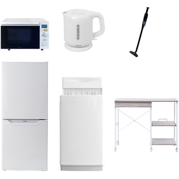 【家電セット】6点セット (6kg洗濯機 106L冷蔵庫 オーブンレンジ 電気ケトル 軽量クリーナー レンジラック) YAMAZEN(山善)