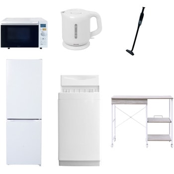 【家電セット】6点セット (6kg洗濯機 157L冷蔵庫 オーブンレンジ 電気ケトル 軽量クリーナー レンジラック) YAMAZEN(山善)