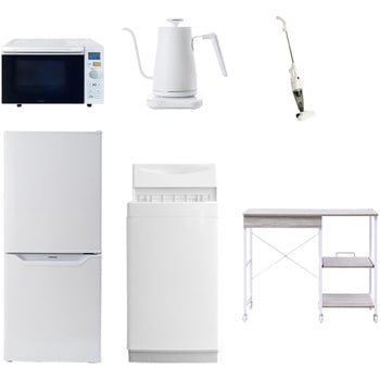【家電セット】6点セット (6kg洗濯機 106L冷蔵庫 オーブンレンジ 温調ケトル スティッククリーナー レンジラック) - YAMAZEN(山善)