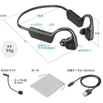 骨伝導×空気伝導 ワイヤレスオープンエアヘッドセット EME-SW025 アルインコ