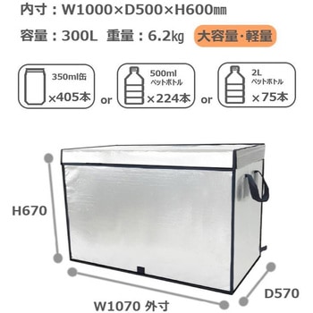 定番～超大型折りたたみ保冷BOX Zシッパー ホワイトバリーン