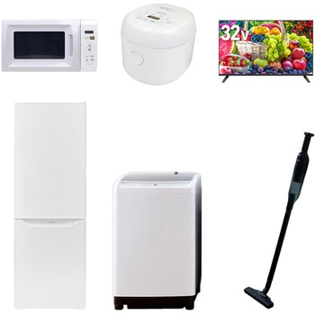 【家電セット】6点セット (8kg洗濯機 173L冷蔵庫 電子レンジ 炊飯器 32型液晶テレビ 軽量クリーナー) YAMAZEN(山善)