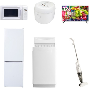 【家電セット】6点セット (6kg洗濯機 157L冷蔵庫 電子レンジ 炊飯器 32型液晶テレビ スティッククリーナー) YAMAZEN(山善)