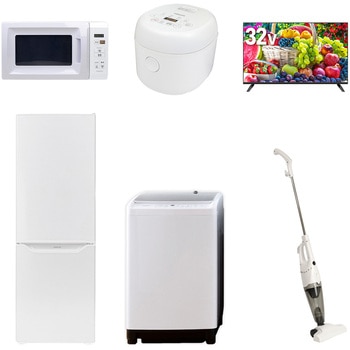 【家電セット】6点セット (8kg洗濯機 173L冷蔵庫 電子レンジ 炊飯器 32型液晶テレビ スティッククリーナー) YAMAZEN(山善)