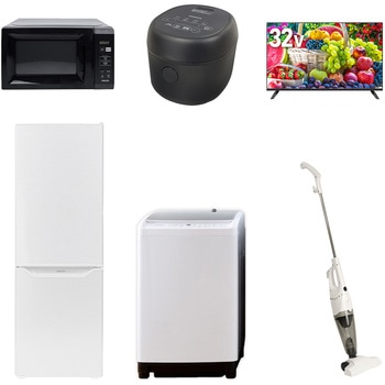 【家電セット】6点セット (8kg洗濯機 173L冷蔵庫 電子レンジ 炊飯器 32型液晶テレビ スティッククリーナー) YAMAZEN(山善)