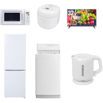 【家電セット】6点セット (6kg洗濯機 157L冷蔵庫 電子レンジ 炊飯器 32型液晶テレビ 電気ケトル) YAMAZEN(山善)
