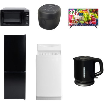 【家電セット】6点セット (6kg洗濯機 157L冷蔵庫 電子レンジ 炊飯器 32型液晶テレビ 電気ケトル) YAMAZEN(山善)